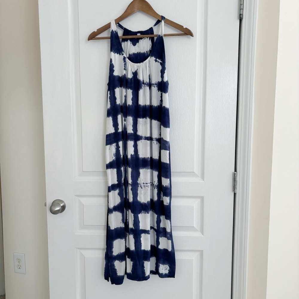 Splendid Blue Tie Dye Sleeveless Midi Dress Small